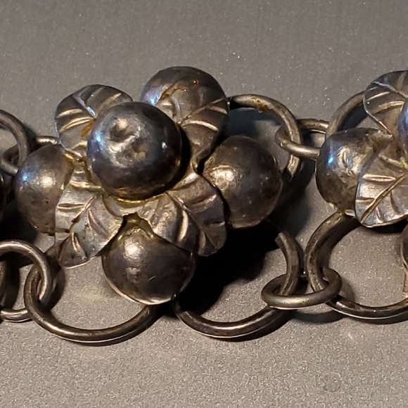 Sterling Bracelet & Brooch Set Sterling Silver Estate Piece Unique Hand Made - Picture 17 of 17